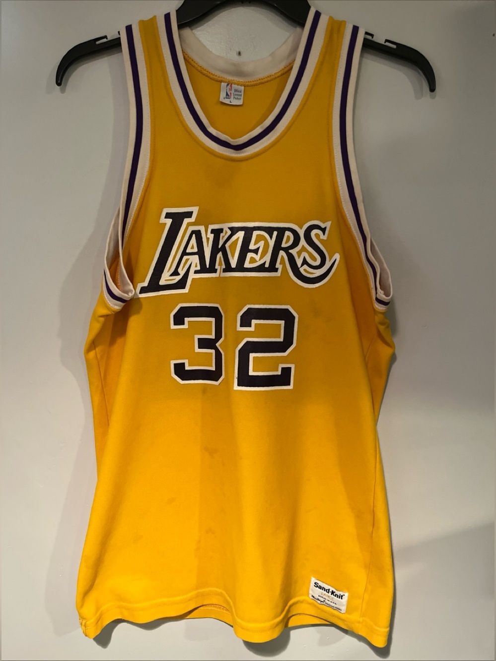 NBA Lakers Yellow Jersey #32 with Purple & White Trim